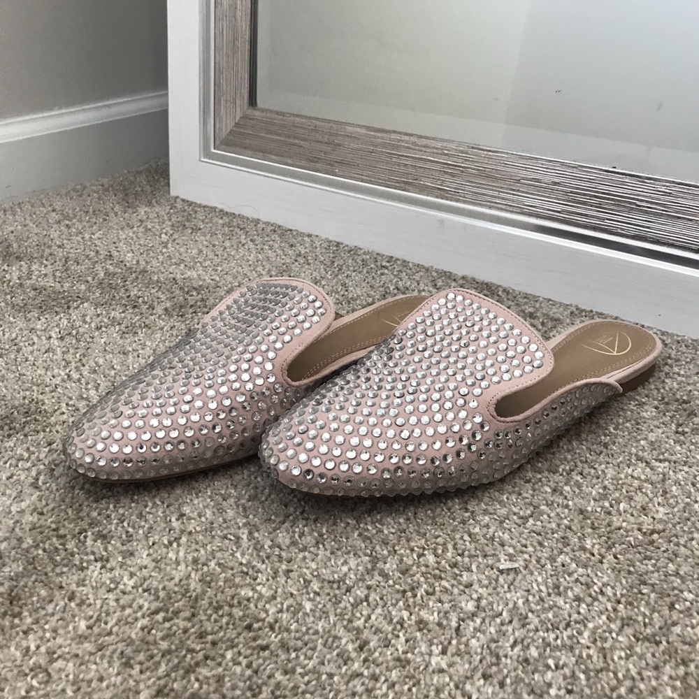 Pink Rhinestone Flats - Size 9